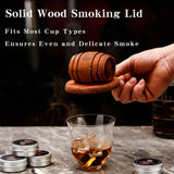 Wooden Smoke Infuser For Old Fashioned Bourbon Drinks