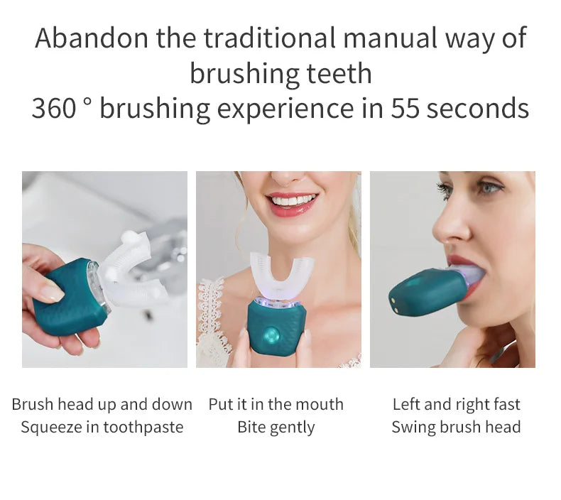 Automatic 360 Degrees Sonic Silicone Electric Toothbrush