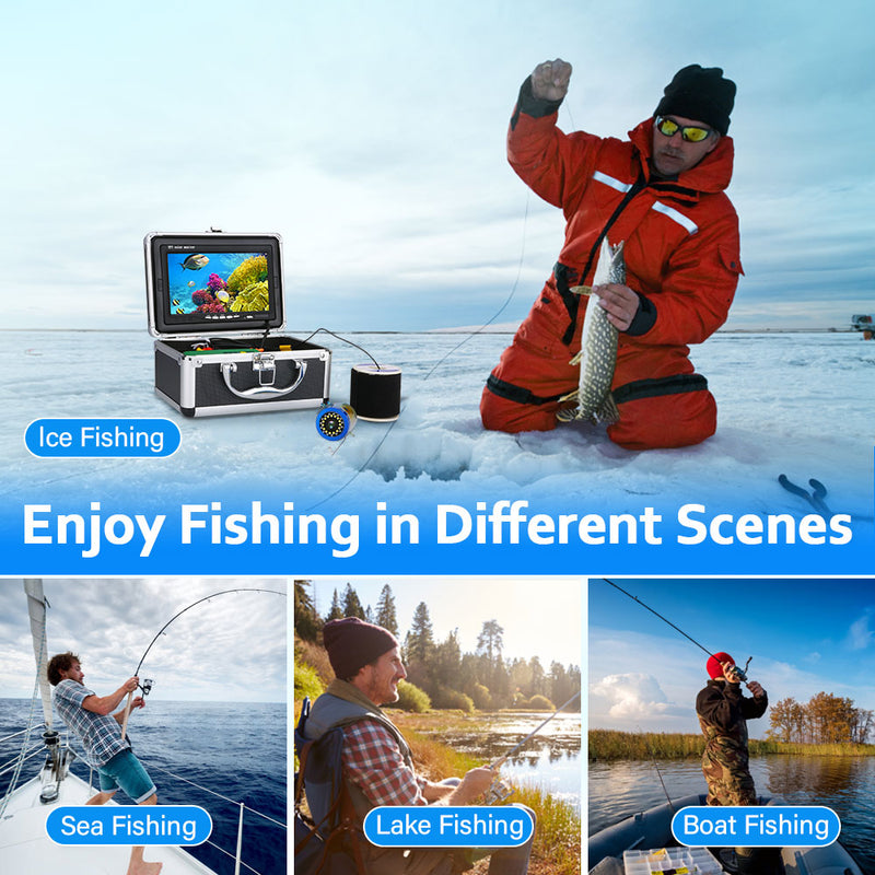 GAMWATER (DVR) Winter underwater fish finder camera 7 Inch 1000TVL IP68 Waterproof 15M 30M 50M For Ice/Sea/River Fishing