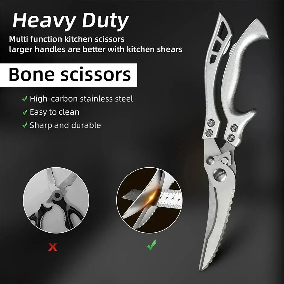 Stainless Steel Kitchen Scissors For Chicken Duck Fish Cutting