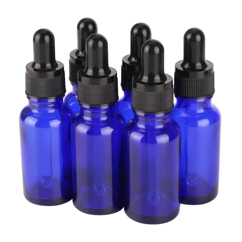 1 Pc 5ml 10ml 15ml 20ml 30ml 50ml Or 100ml Blue Glass Bottle With Dropper For Essential Oils