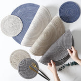 6pcs Round Woven Anti Slip Placemats Or Coasters