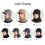 Men Or Women's Knitted Neck Scarf And Hat With Extra Ear Protection