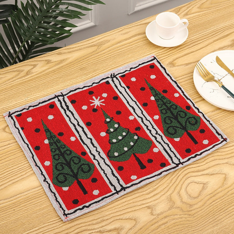 Holiday Season Decorative Woven Tapestry Placemats.