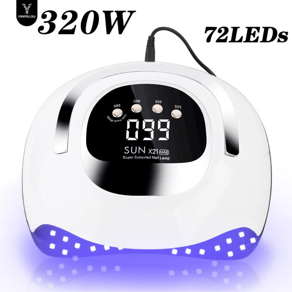 320W With 72 LED's UV Light Dryer for Gel Nail Polish with 4 Timer Setting ,LCD Auto Sensor Display Screen