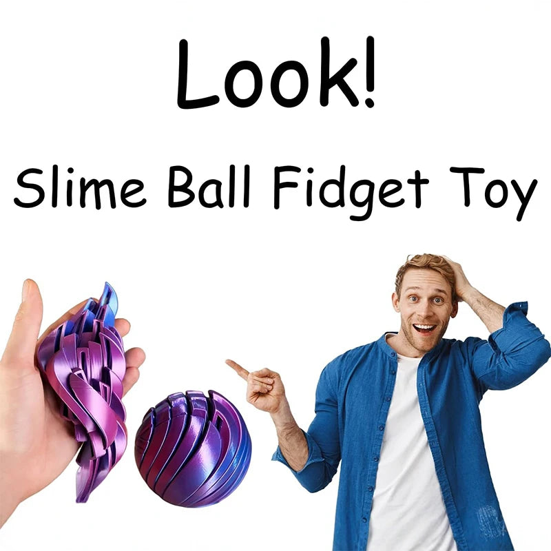 【MQ124】3D Printed Slime Ball Fidget With Rotating Design For Anxiety Relief