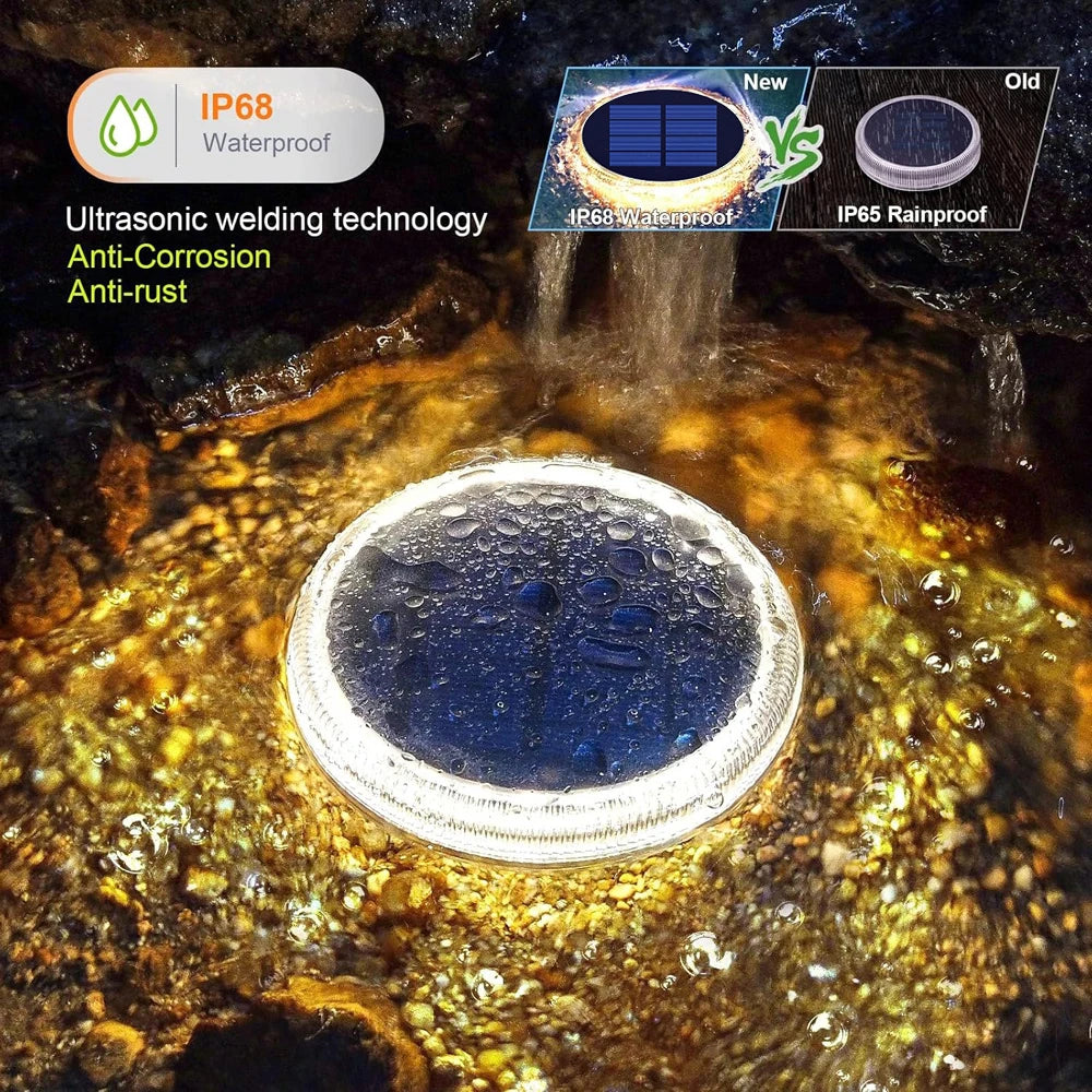 Solar Waterproof LED Dock Lighting IP68 Auto On/Off For Garden Or Driveway