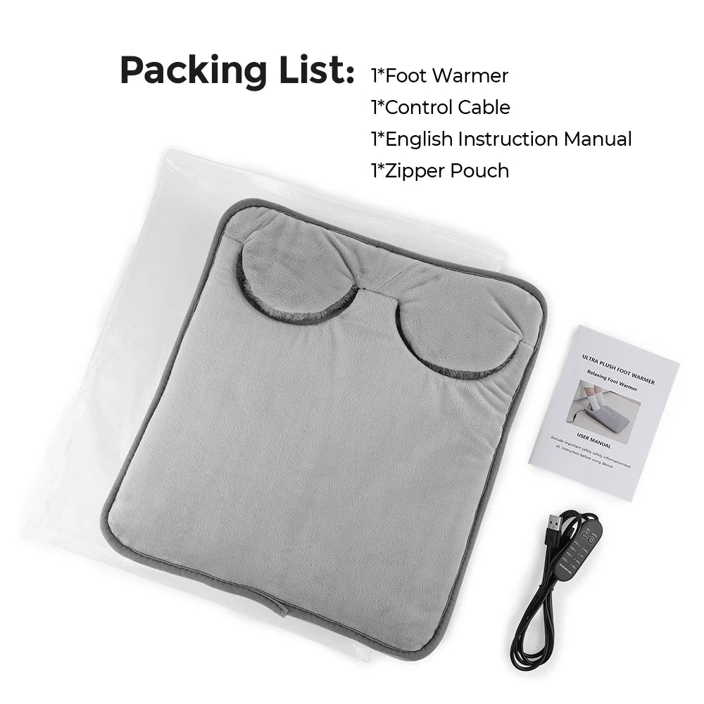 Electric Foot Warmer With 4 Temperatures and 4 Timer Settings