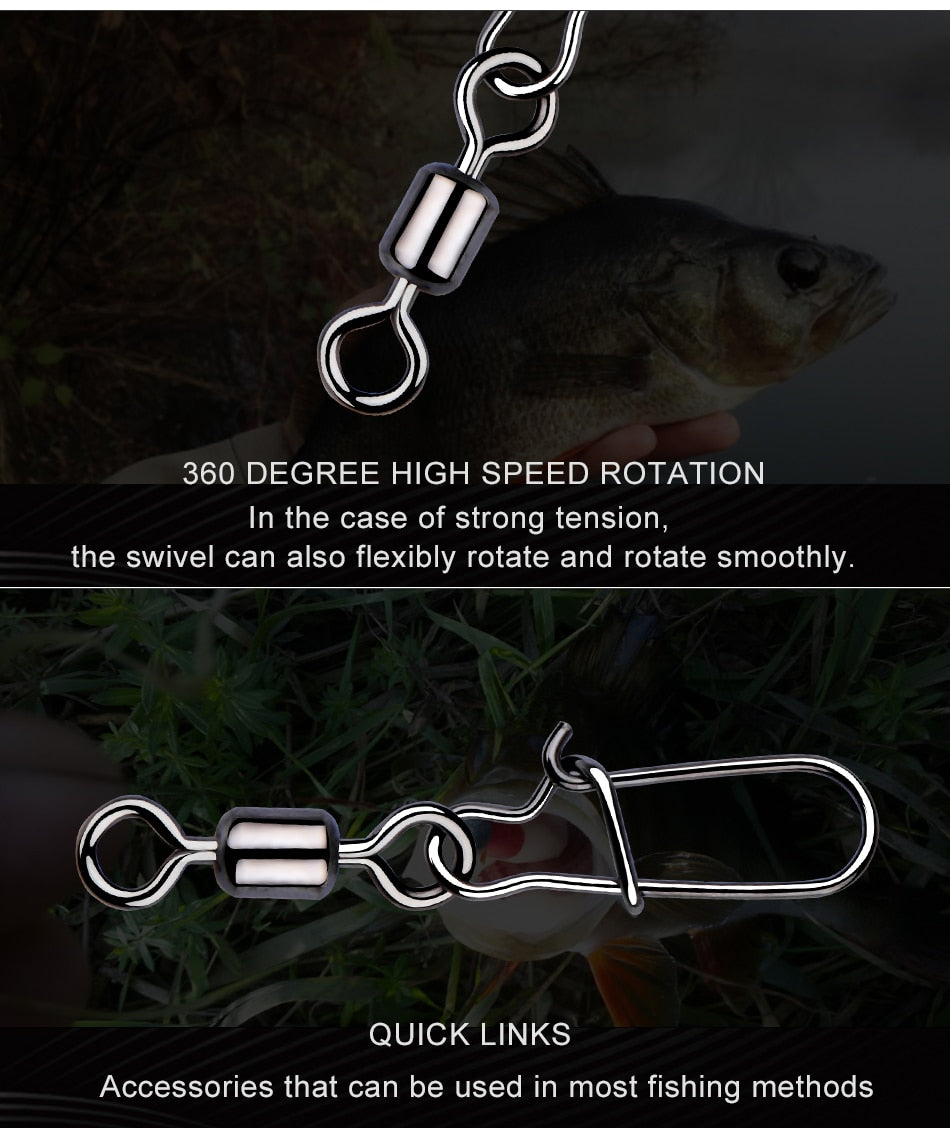 MEREDITH 50PCS Steel Aloy fishing connector. These quick links keeps your fishing line from getting tangled.