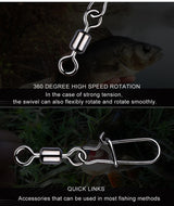 MEREDITH 50PCS Steel Aloy fishing connector. These quick links keeps your fishing line from getting tangled.