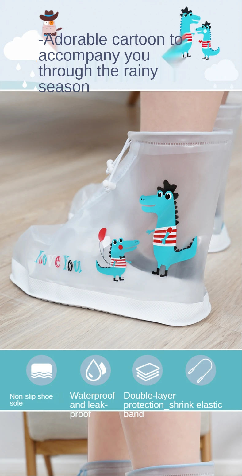 Children's Non-Slip Overshoes Galoshes  With Zipper
