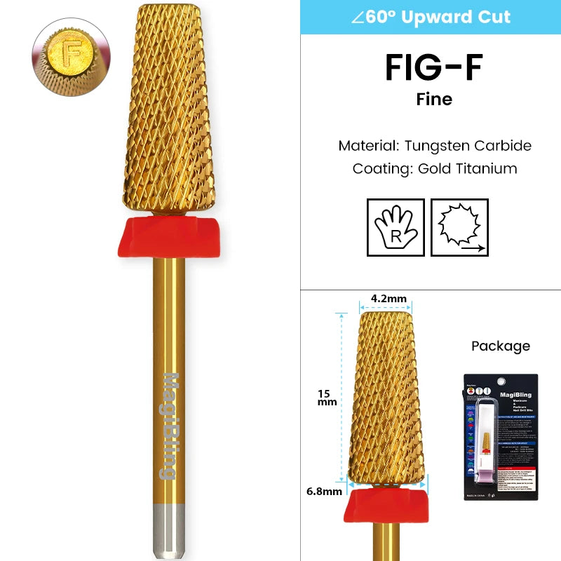 3/32" MagiBling Professional Manicure Nail Drill Bits for Hard Acrylic Gel