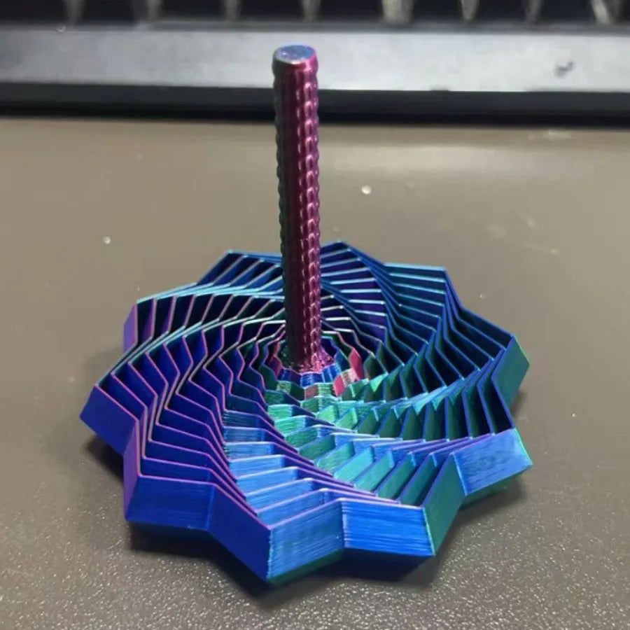 3D Printed Expanded Sensory Hexagon Fidget with Handle For Stress Relief