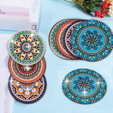 8 Pieces/Set Mandala Patterned Wooden Anti-Slip Coasters