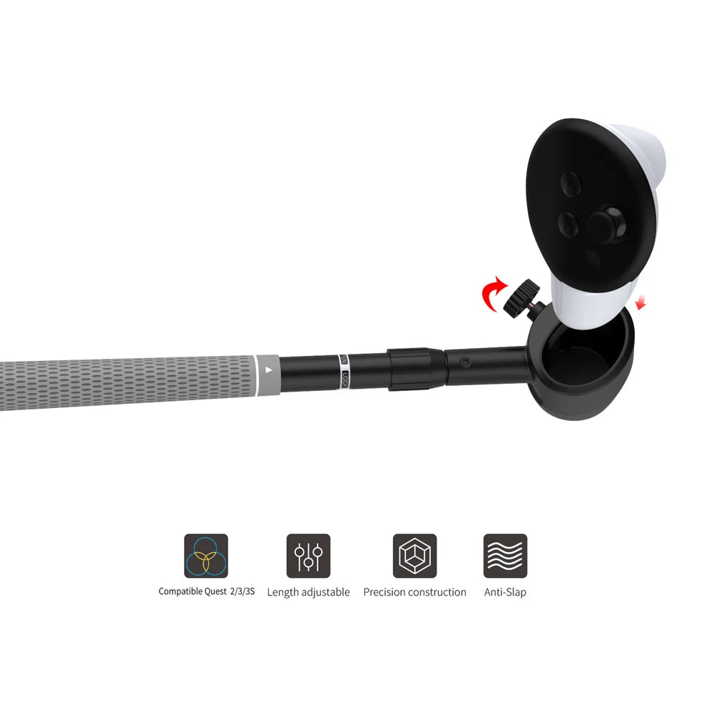 VR Golf Club Retractable Attachment For Meta Quest 3S Quest 3 Quest 2 VR Golf Club Grip