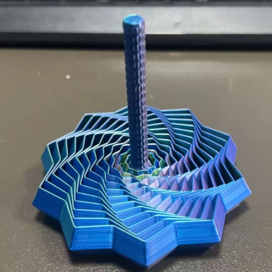 3D Printed Expanded Sensory Hexagon Fidget with Handle For Stress Relief