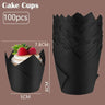 100pcs Oilproof Tulip Muffin Cupcake Liners