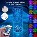 LED Crystal remote touch USB table lamp.  Romantic diamond color night light.