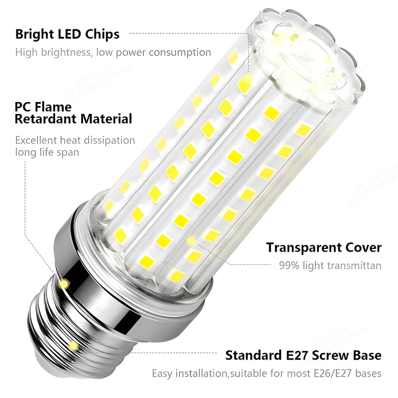 NEW Corn LED Bulb  12W 16W 20W 24W 40W Super High power E14 E27 B22  AC220V 110V 85-265V  No Flicker