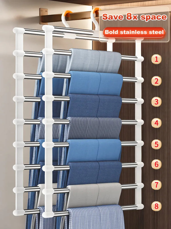 Joybos Multifunction 4-8 Layers Stainless Steel Rack For Pants.