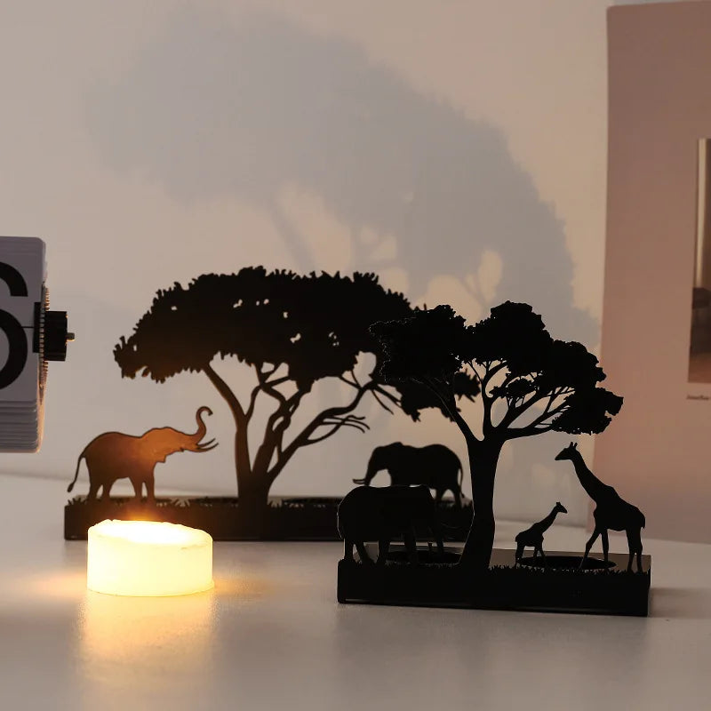 Metal Black Luminous Decoration Candle Holder