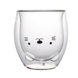 JUSTINLAU Creative Glass Double Wall Insulated Animal Mug