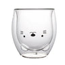 JUSTINLAU Creative Glass Double Wall Insulated Animal Mug