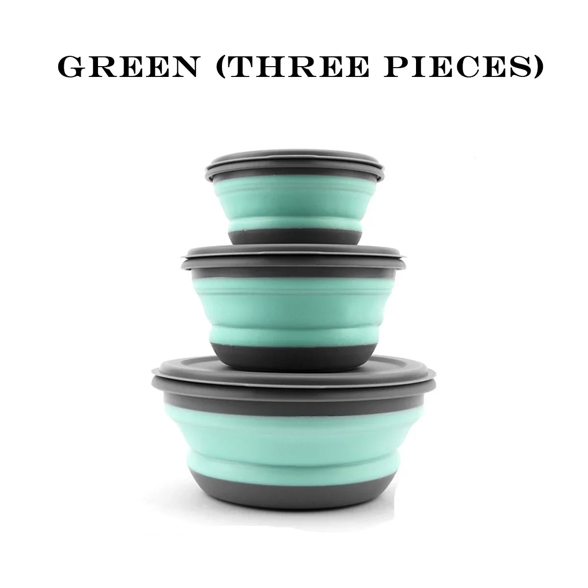 3 Pieces Silicone Folding Bowls with Lids