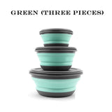 3 Pieces Silicone Folding Bowls with Lids