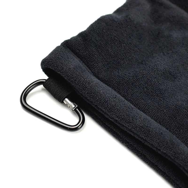 Square Microfiber Golf Ball Cleaning Towel With Carabiner