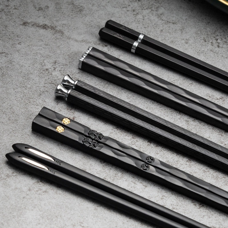 5 Pairs of reusable metal chopsticks