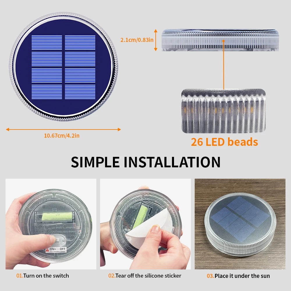 Solar Waterproof LED Dock Lighting IP68 Auto On/Off For Garden Or Driveway