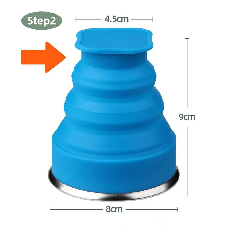Silicone Heat Resistant Folding Water Cup With Lids