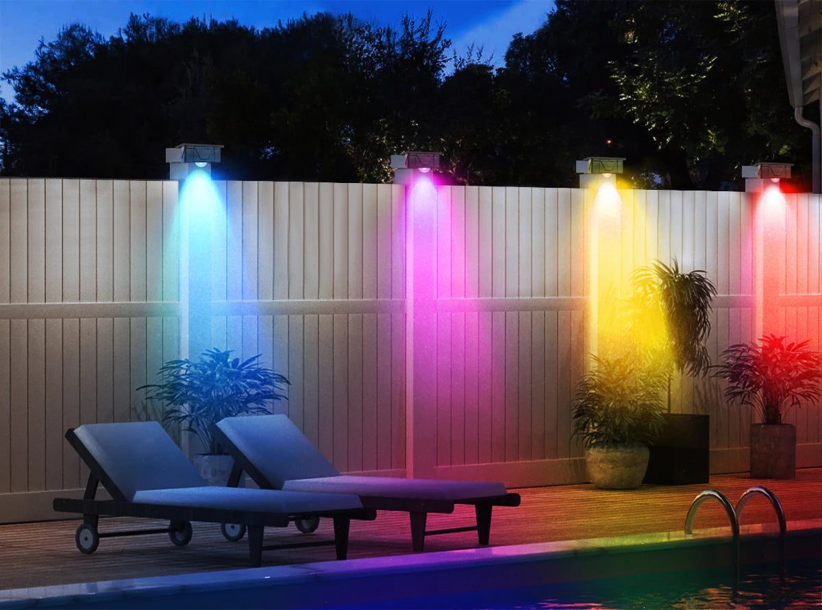Waterproof Solar RGB Or Yellow Lights for Step Fence Or Railing