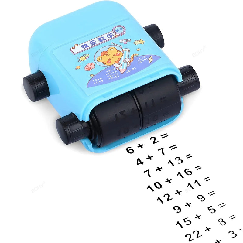 Reusable Math Roller Teaching Stamp With 100 Fill In The Blank Combinations.