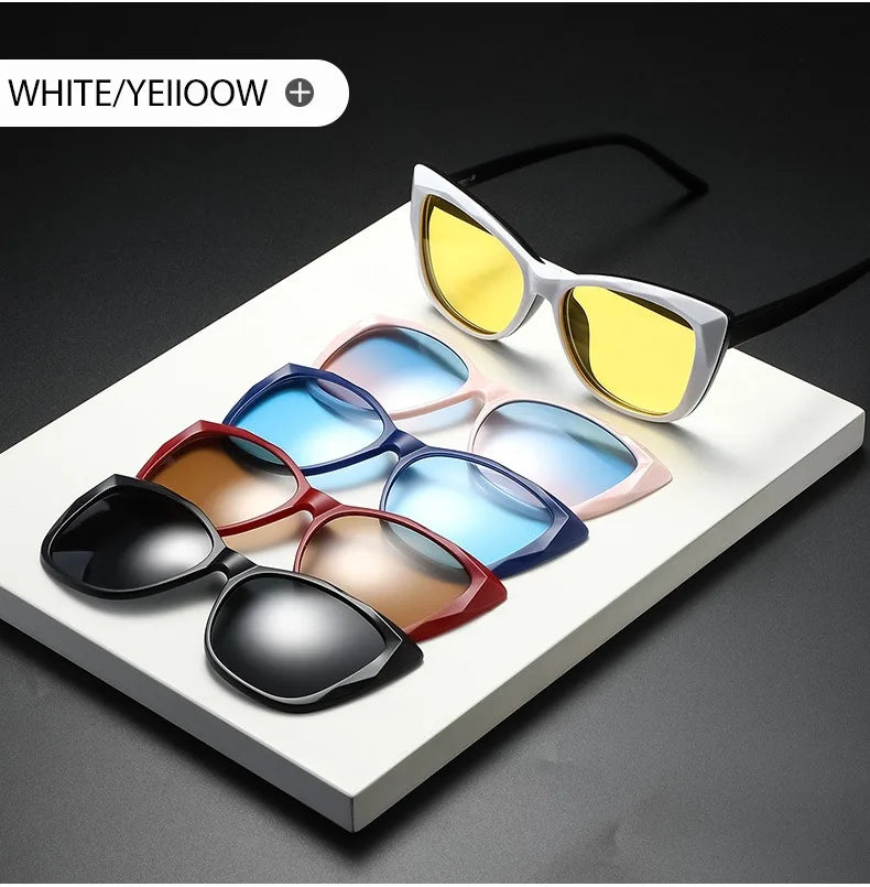 Men Or Women's  5 PCS Clip On Magnetic Polarized UV400-Sunglasses