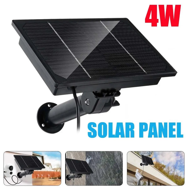 Rechargeable/waterproof Solar Panel Power With 2m Cable USB Type C 5V 12V 4W With Built-in Battery For Phone/IP Camera.