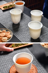 Chinese Three-dimensional White Porcelain Tea Cup