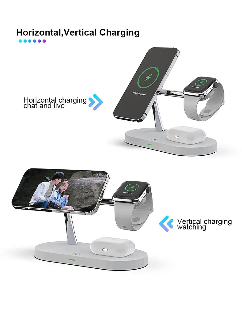 3 in 1  Wireless Charger For iPhone 15, 14, 13, 12 Pro Max for Apple Watch 5-9 &  Airpods Pro 2 3.