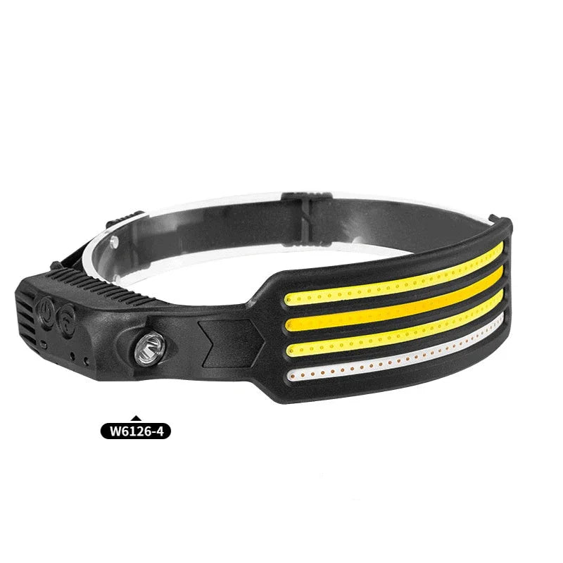 Motion Sensor COB LED USB Rechargeable Head Lamp with Built-in Battery