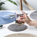 6pcs Round Woven Anti Slip Placemats Or Coasters