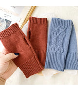 Women Or Men's Half Finger Soft Warm Wool Gloves