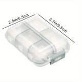 4 Pack Portable Tablet Container Box with 10 Compartments