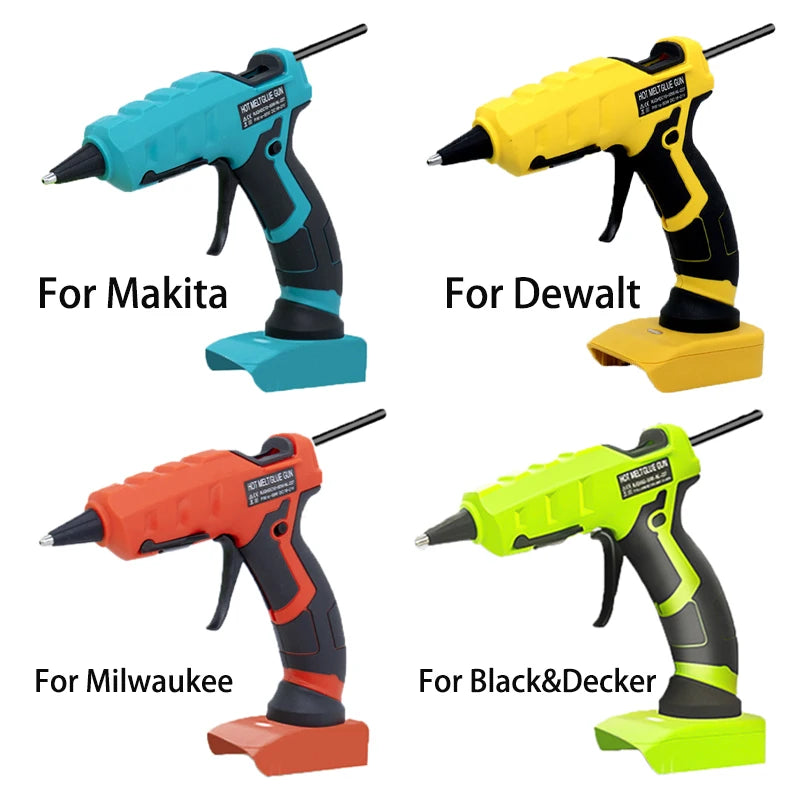 Cordless/Battery Hot Melt Glue Gun With 30pcs 7mm Glue Sticks For Makita/DEWALT/Milwaukee 18V Li-ion