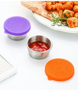 6 Pcs Set Leakproof Stainless Steel Containers With Silicone Stretch Lids