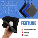 Square Microfiber Golf Ball Cleaning Towel With Carabiner