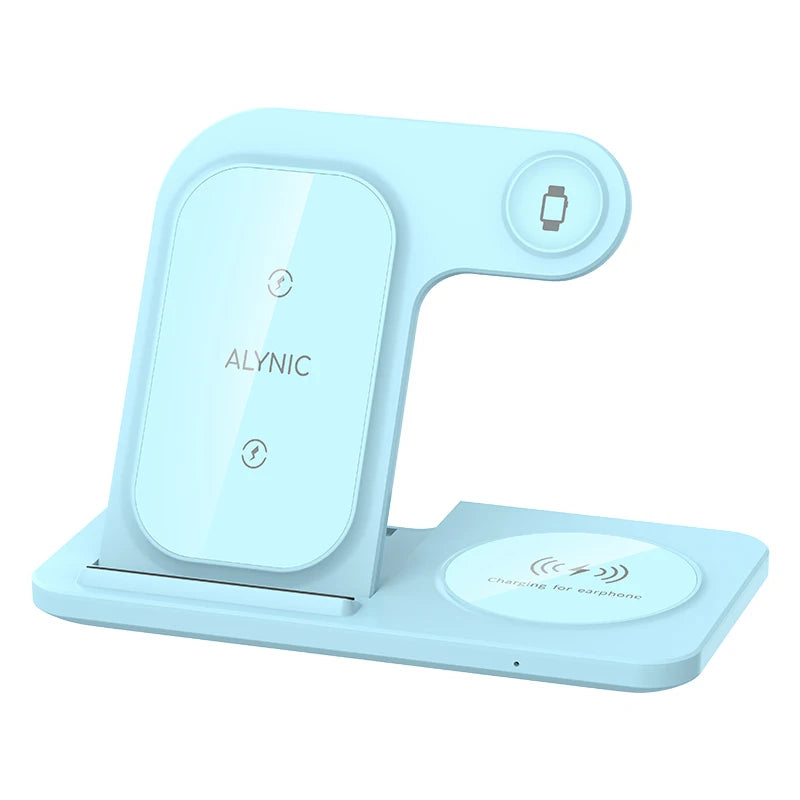 3 in 1 100W  Foldable Wireless Night Light Fast Charging Station For iPhone 16 15 14 13 12 And Apple Watch Airpods