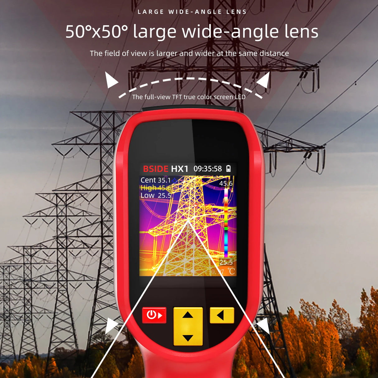 BSIDE Thermal Imager Camera HX1 Laser Thermographic HD Display For Circuit PCB Repair Pipeline Detection Medical Laser position