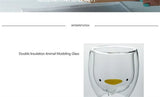 JUSTINLAU Creative Glass Double Wall Insulated Animal Mug