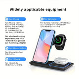 3 in 1 100W  Foldable Wireless Night Light Fast Charging Station For iPhone 16 15 14 13 12 And Apple Watch Airpods